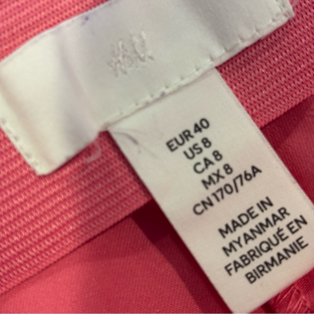H&M Women’s Bright Barbie Pink Slacks Wide Leg Work Pants Like New‎ Size US 8 - Picture 8 of 12